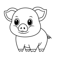 Fototapeta premium Cute drawing piglet for coloring