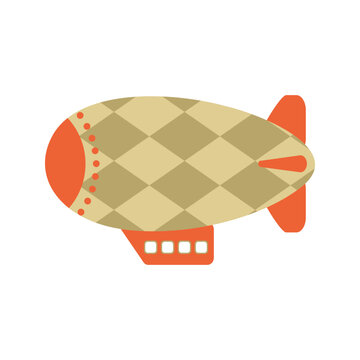 recommend clip art: Checkered zeppelin in simple retro style. Perfect print for poster, card, sticker. Isolated vector illustration for decor and design.