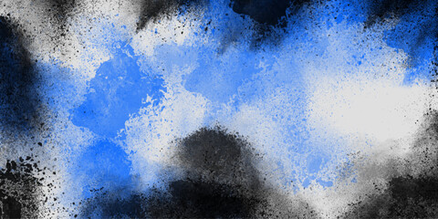 Blue White Black grain surface.spit on wall powder on water ink,messy painting.galaxy view.liquid color watercolor on splash paint wall background,aquarelle painted.
