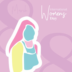 Vector flat design international womens day illustration