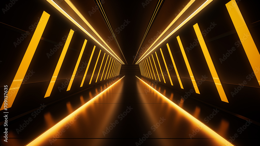 Canvas Prints abstract yellow background with contrasting black in technology concept.