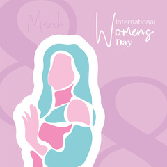 Vector flat design international womens day illustration