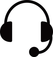 ヘッドセットのシルエットアイコン