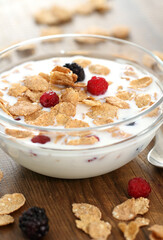 Muesli with blueberry and raspberry