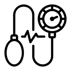 blood pressure gauge line icon - obrazy, fototapety, plakaty