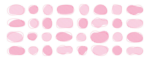 ストライプのシェイプのフレーム　液体の抽象的なゆるいフレーム　　ベクター 　ピンク