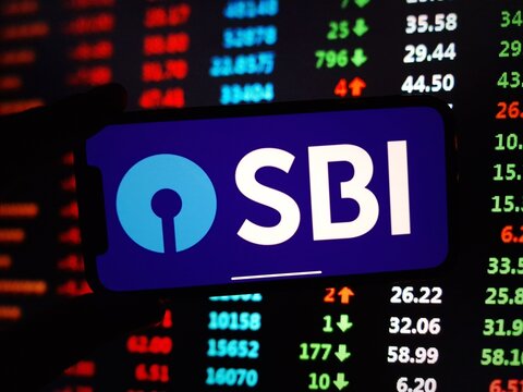 Konskie, Poland - January 13, 2024: State Bank of India company logo displayed on mobile phone