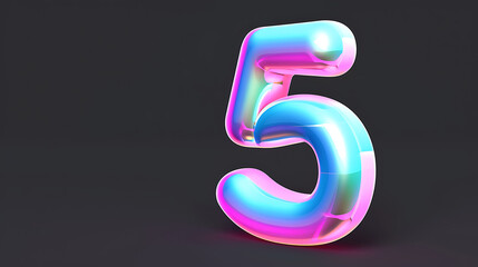 Vibrant Neon Number 5