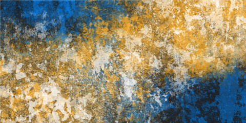 Yellow Blue with grainy asphalt texture natural mat brushed plaster scratched textured dust particle vivid textured.interior decoration distressed background,close up of texture slate texture.
