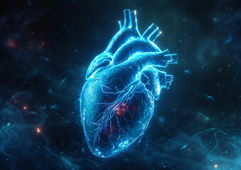 Heart medical scientific illustration, medical medical heart 3D concept illustration