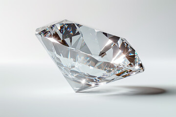 Crystal diamond isolated on a white background