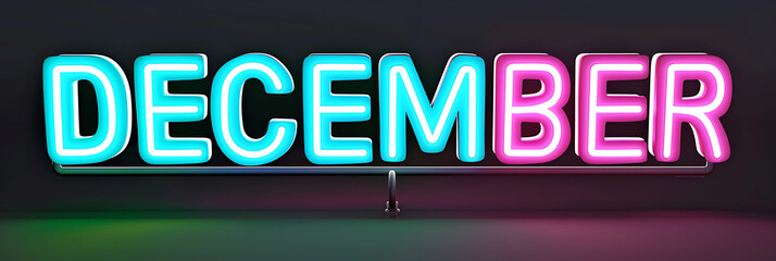 Vibrant Neon December Signage