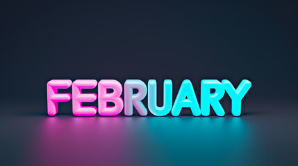 Vibrant February Typography