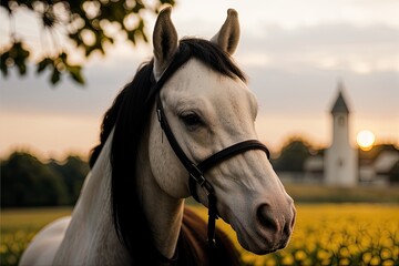 portrait of a white horse