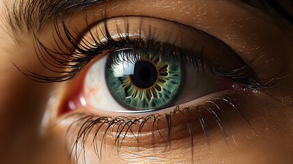 a close up of a person's eye - obrazy, fototapety, plakaty