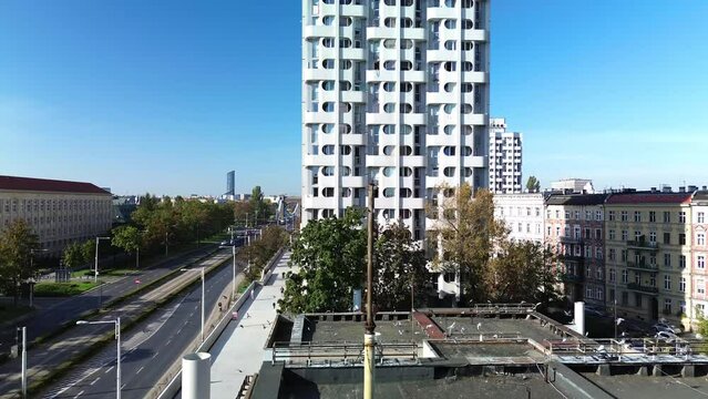 Skyscrapers called Sedesowce Wroclaw, Poland.