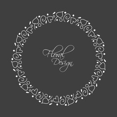 Chalkboard vector handdrawn floral wreath
