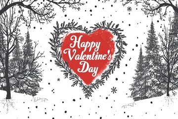 Obraz premium Valentine's Day postcard, holiday postcard, February 14th