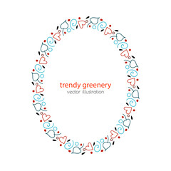 Hand drawn vector floral wreath