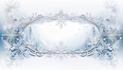 winter snow crystal frame - obrazy, fototapety, plakaty