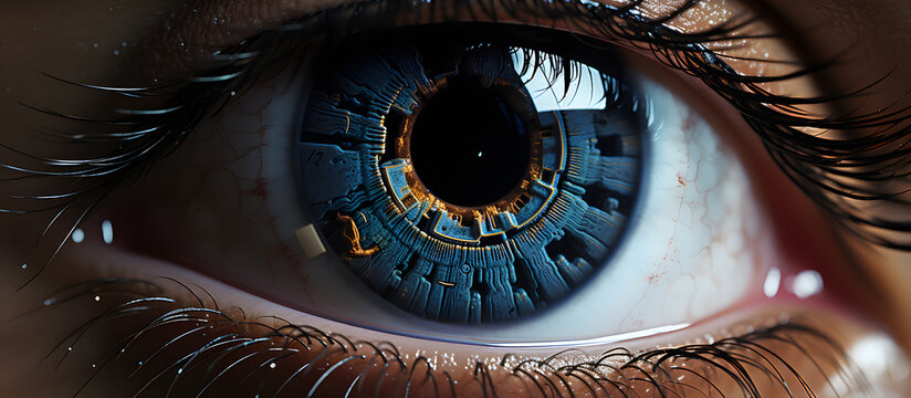close up of an eye with a blue eyeball