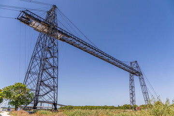 Fototapeta na wymiar Pont transbordeur du Martrou, dernier pont transbordeur de France, à Rochefort, Charente-Maritime