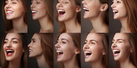 Obraz premium collage close-up of human emotions in neutral colors