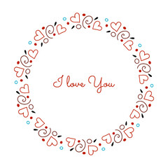 Hand drawn vector floral wreath