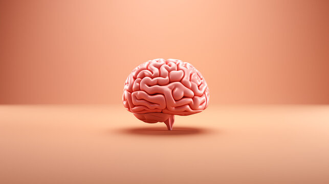 a pink brain on a pink background