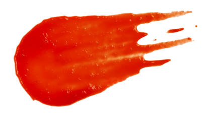 Wet stain of red tomato ketchup isolated