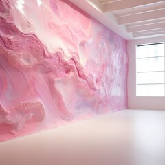 Highlight an epoxy wall with an abstract, liquid-like texture that seems to be in constant transformation.