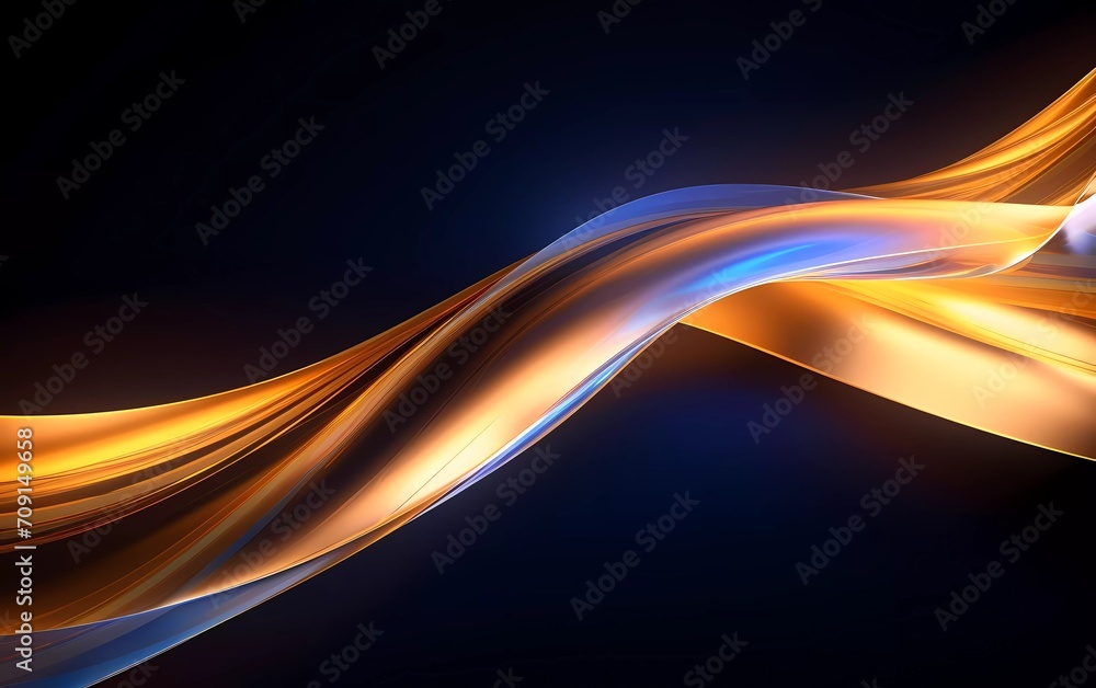 Aufkleber 3d rendering. abstract twisted brush strokes glow with silver neon light. generative ai