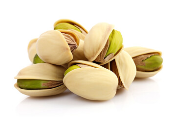 Pistachio isolated on white background created with Generative Ai