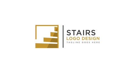 abstract stairs logo design