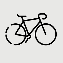 A black and white shape of a bicycle, minimalist abstract image