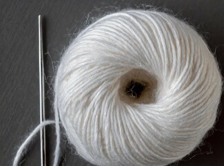 Needle and thread closeup photography isolated