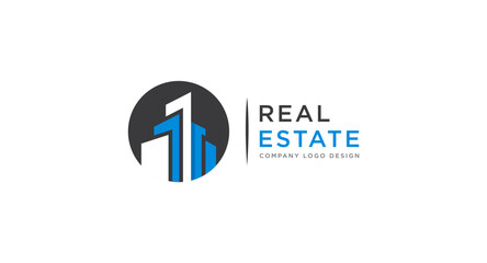 Real Estate Skyline, Sky scraper Logo design vector illustration. - obrazy, fototapety, plakaty