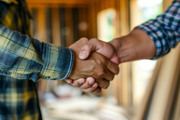 close-up of hands shaking hands, a friendly handshake
