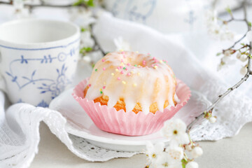 Traditional Easter cake on the table.