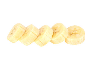 Banana slices on transparent png