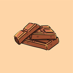 Choco bar isolated piece of Switzerland chocolate clipart icon. Vector milk chocolate square bar yummy nutrition eating. Candy piece of choco, sweet dessert, blocks of cocoa confectionery food snack i