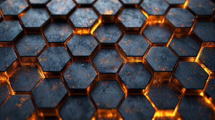 Luxury hexagonal wallpaper,  abstract metal honeycomb background
