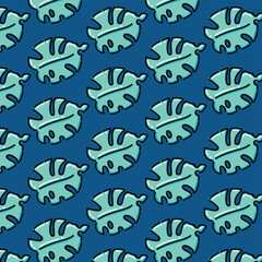 Leaves Pattern. Endless Background. Seamless. Cartoon leaf tile vector illustration design