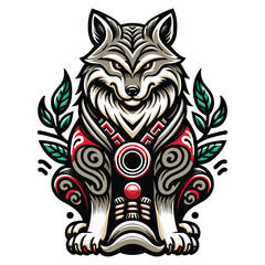 Ainu animal mascot vector illustration on white background