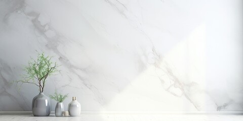 High-res, artistic, luxurious wallpaper with a stone-like, natural white marble texture for interior design. - obrazy, fototapety, plakaty
