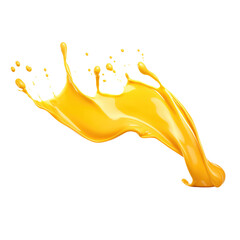 Cheese sauce splashing in the air with cheddar cheese yellow ketchup transparent background