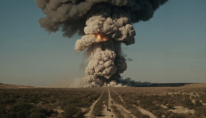 Fractured Sky: Bomb Splinters Clouds in Fiery Explosion | Destruction's Echo | A World Breathless