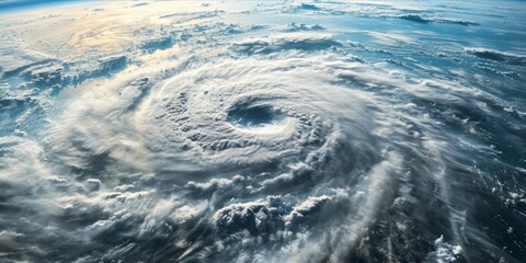 Fototapeta na wymiar Super Typhoon, tropical storm, cyclone, hurricane, tornado, over ocean. Weather background. Typhoon, storm, windstorm, superstorm, gale moves to the ground.
