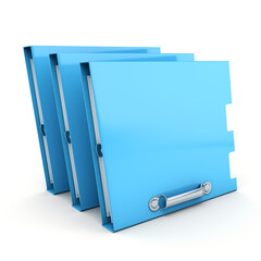 blue folders, white background created with Generative Ai