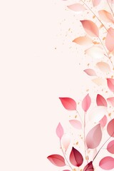 Obraz premium Beautiful watercolor background with pastel leaves in warm colors